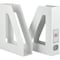 Acrimet Magazine File Holder Vertical Rack, Durable Plastic Desk Organizer, White, 2PK 277.7 - alternate 5