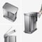 Simplehuman 15 gal Rectangular Step-On Trash Container, Silver, 1 Openings CW2116 - alternate 5