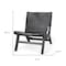 Homeroots 32" Black Genuine Leather and Solid Wood Slipper Chair 606002 - alternate 4