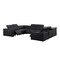 Homeroots Black Leather Modular U Shaped Eight Piece Corner Sectional 643955 - alternate 4
