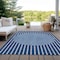 Homeroots 3' X 5' Navy Blue And Gray Striped Washable Indoor Outdoor Area Rug 597181 - alternate 6