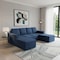 Homeroots 72" Navy Blue Fabric Modular Sleeper Sofa Chaise 568269 - alternate 6