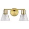 Nuvo Gianna, 2 Light Vanity, Vintage Brass Finish, Clear Glass 60/8342 - alternate 5