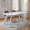 Homeroots 71" Gray and White Ceramic and Metal Self-Storing Leaf Extendable Dining Table 555187 - alternate 4