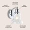Jonathan Y Manhattan Vintage 6.5" 1-Light Metal/Glass Industrial Rustic LED Vanity, Chrome JYL3544B - alternate 5