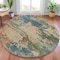 Homeroots 8' Blue Green And Beige Round Abstract Washable Indoor Outdoor Area Rug 630725 - alternate 3