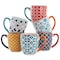 Elama Rory 6 Piece 16 Ounce Assorted Design Stoneware Mug Set in Assorted Colors 750123730M - alternate 1