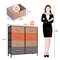 Homeroots 32" Brown Steel and Fabric Eight Drawer Chest 484689 - alternate 2