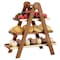 Megachef Acacia Wood 3 Tiered Rectangular Ladder Tray Set 750122162M - alternate 1