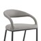 Homeroots 30" Light Gray and Black Faux Leather and Iron Low Back Bar Height Bar Chair 569185 - alternate 5