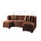 Homeroots Tufted Orange Velvet Modular U Shaped Sofa and Chaise Sectional With Toss Pillows 642273 - alternate 6