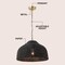 Jonathan Y Eliza 20 in. 1-Light Coastal Bohemian Woven Rattan and Iron LED Pendant, Black/Brass Gold JYL1133C - alternate 7