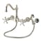 Kingston Brass Two-Handle Wall Mount Bridge Kitchen Faucet with Brass Sprayer, Polished Nickel KS1246NXBS - alternate 1
