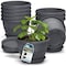 Lifemaster 10-Inch Whiskey Barrel Planters, Durable Plastic Pots with Drainage and Saucer, 10PK LMPBP10GRY10 - alternate 1