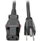 Eaton Tripp Lite Series Computer Power Cord, NEMA 5-15P to Locking C13 - 10A, 125V, 18 AWG, 1 ft. 0.31m P006-L01 - alternate 1
