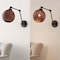 Jonathan Y Lyla 22" 1-Light Mid-Century Vintage Rattan Globe Swing Arm LED Sconce, Dark Brown/Black JYL1604A - alternate 8