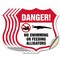 Signmission Alligator Warning Shield Sign Danger! No, 4 inch X 4 inch, Vinyl Decal, 5PK SHI-D-5PACK-4-356 - alternate 1