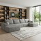 Homeroots 135" Gray Corduroy Modular Compression Foam Sofa With Ottoman And Toss Pillows 712946 - alternate 3