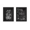 Homeroots Set Of Two Vintage Chalkboard Blooms Black Framed Print Wall Art, 2PK 407974 - alternate 1