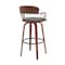 Armen Living Willow 25.5in Swivel Walnut Wood Counter Stool in Gray Faux Leather with Golden Bronze Metal LCWIBAWAGRY26 - alternate 4