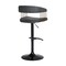 Armen Living Calista Adjustable Bar Stool in Black Faux Leather with Golden Bronze and Black Metal LCCABACOBLK - alternate 3