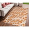 Homeroots 5' X 8' Orange and White Abstract Washable Non Skid Indoor Outdoor Area Rug 559284 - alternate 5