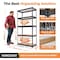 Homedant 5-Tier Boltless Heavy Duty Metal Shelving Unit, 35.9"W x 16.2"D x 71.3"H, Black 805900 - alternate 4