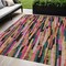 Homeroots 5' X 8' Pink Black And Green Striped Washable Indoor Outdoor Area Rug 603228 - alternate 1