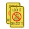 Signmission Lock It or Lose It With Graphic, 18'' X 24'' 2 Signs, Heavy Gauge Aluminum, 2PK A-1824-2PACK-23881 - alternate 1