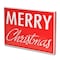 Homeroots 12" X 19" Red and White Handcrafted Merry Christmas Metal Wall Decor 487509 - alternate 3