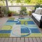 Homeroots 8' X 10' Denim Blue And Lime Green Geometric Washable Indoor Outdoor Area Rug 612578 - alternate 6
