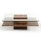 Homeroots 39" Clear and Brown Glass and Wood Pedestal Coffee Table With Shelf 282747 - alternate 6