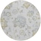 Homeroots 8' Silver Gray And Gold Round Floral Washable Indoor Outdoor Area Rug 589502 - alternate 6