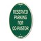 Signmission Reserved Parking for Co-Pastor, 12 Inch X 18 Inch Architectural Oval, Heavy Gauge Aluminum A-OV-G-1218-23123 - alternate 1