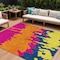 Homeroots 10' X 14' Pink Orange And Blue Abstract Washable Indoor Outdoor Area Rug 613643 - alternate 1