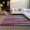 Homeroots 5' X 8' Burgundy Ivory And Blue Striped Washable Indoor Outdoor Area Rug 597308 - alternate 4