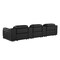 Homeroots 134" Black Italian Leather Reclining Metal USB Sofa 720293 - alternate 3