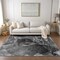 Homeroots 8' X 10' Black Gray And White Abstract Washable Indoor Outdoor Area Rug 559448 - alternate 4