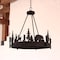Vaxcel Acadia 2-Light Rustic Wildlife Pendant, Bronze, LED Night Light, Deer Bear Motif, 13.25-In. H0329 - alternate 6
