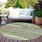 Homeroots 8' Olive Green Ivory And Blue Round Striped Washable Indoor Outdoor Area Rug 616672 - alternate 7