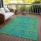 Homeroots 3' X 5' Teal Blue And Green Animal Print Washable Indoor Outdoor Area Rug 600708 - alternate 6