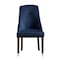 Homeroots Set of Two Tufted Navy Blue and Espresso Upholstered Velvet Dining Side Chairs 543539 - alternate 4
