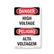 Signmission Safety Sign, OSHA Danger, 18" Height, High Voltage Bilingual, D-1218-VPR-1327 OS-DS-D-1218-VPR-1327 - alternate 1