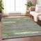 Homeroots 5' X 8' Olive Green Ivory And Blue Striped Washable Indoor Outdoor Area Rug 616671 - alternate 6