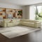 Homeroots Beige Italian Leather Power Reclining U Shaped Seven Piece Corner Sectional With Console 476593 - alternate 4