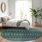 Homeroots 8' Green Blue And Purple Round Tribal Washable Indoor Outdoor Area Rug 582562 - alternate 5
