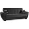 Homeroots 93" Dark Gray And Black Chenille And Faux Leather Sleeper Sofa And Toss Pillows With Brown Legs 607166 - alternate 5