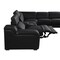 Homeroots Black Italian Leather Power Reclining U Shaped Eight Piece Corner Sectional With Console 632576 - alternate 5