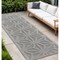 Homeroots 10' Light Gray And Gray Geometric Indoor Outdoor Runner Rug 550795 - alternate 4