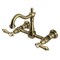 Kingston Brass Two-Handle Wall Mount Bridge Kitchen Faucet, Antique Brass KS1263BAL - alternate 1